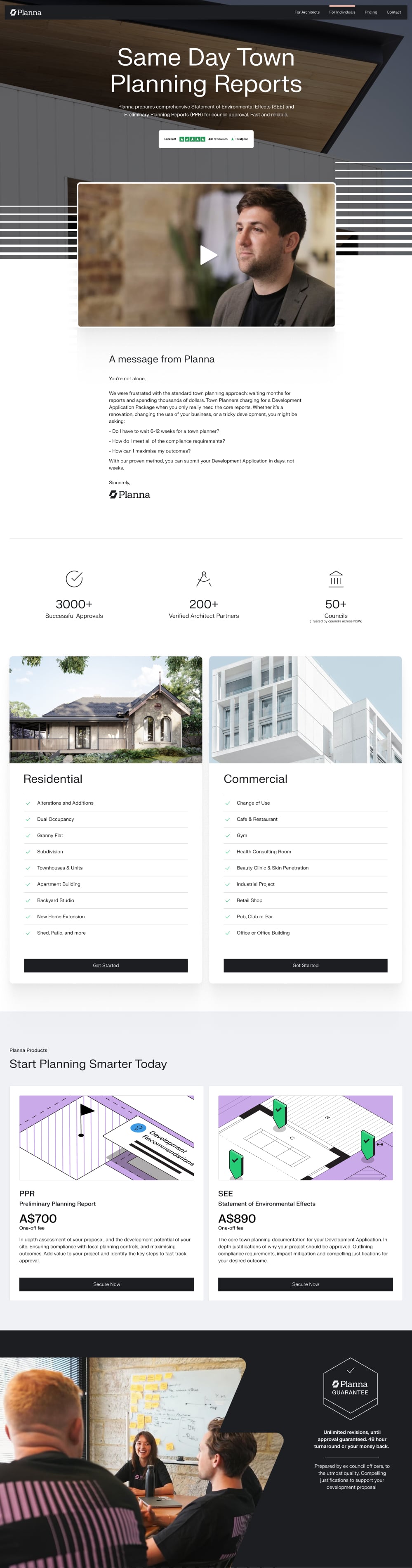 Planna platform interface
